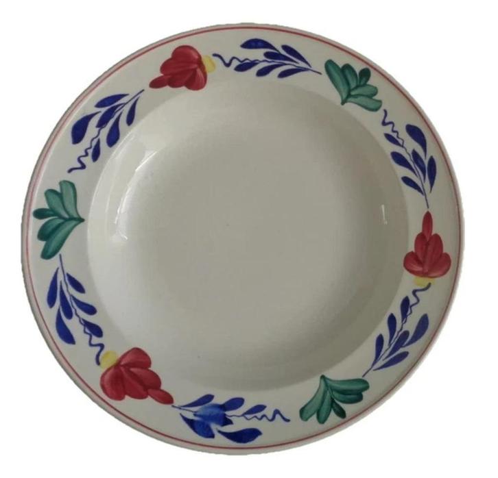 P. Regout Boerenbont diep bord 24,5cm vintage bord, Huis en Inrichting, Keuken | Servies, Zo goed als nieuw, Boerenbont, Verzenden