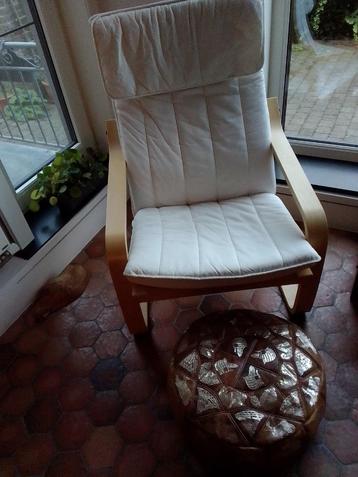 Ikea relaxzetel Poang met Marokkaanse poef IN PRIJS VERLAAGD beschikbaar voor biedingen