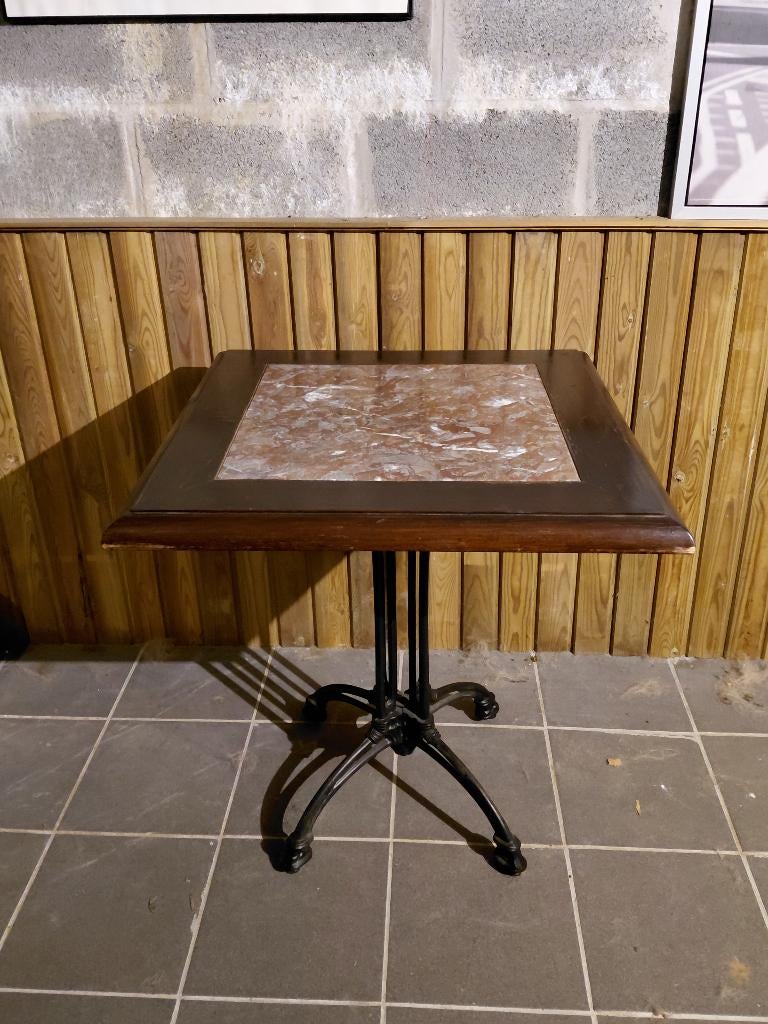 Oude cafetafels met marmeren blad., Antiquités & Art, Curiosités & Brocante, Enlèvement