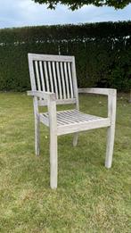 6 Teak Tuinstoelen, Tuin en Terras, Tuinstoelen, Ophalen, Gebruikt, Teakhout