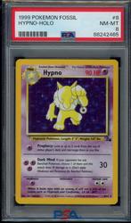 Hypno Holo PSA 8 - 8/62 - Fossil 1999, Foil, Losse kaart, Zo goed als nieuw, Verzenden