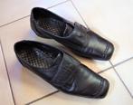 Zwarte lederen stapschoenen, maat 39 merk Caprice, Ophalen, Schoenen met lage hakken, Zwart, Gedragen