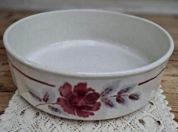 Franse brocante lampetschaal/ waskom, spuitmotief rozen beschikbaar voor biedingen
