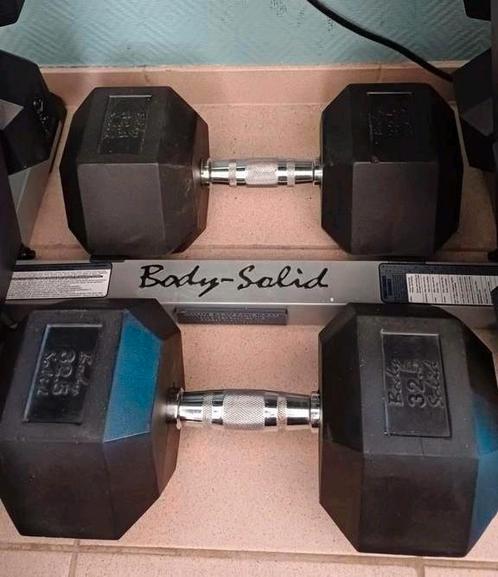 Body-Solid dumbbells 32,5kg, Sport en Fitness, Fitnessmaterialen, Zo goed als nieuw, Ophalen