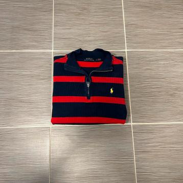 Vintage Ralph Lauren GestreeptLangarmshirt Navy Blauw Rood S beschikbaar voor biedingen