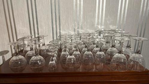 Set afgeschuinde glazen uit de jaren 50, Verzamelen, Glas en Drinkglazen, Zo goed als nieuw, Ophalen