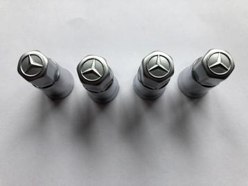 4 originele Mercedes metalen ventieldopjes Nieuw