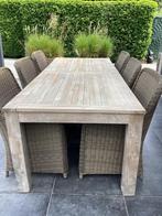 8 stoelen met teaktafel, Ophalen, Teakhout, Tuinset, Eettafel