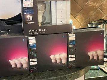 9 x Philips hue wit en kleur GU10 beschikbaar voor biedingen