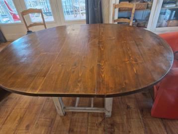 table de ferme ovale ou ronde+4 chaises 165€, Maison & Meubles, Tables | Tables à manger, Enlèvement, Utilisé, Ovale