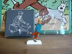 Figurine Tintin en métal relief : Tintin patine, Zo goed als nieuw, Beeldje of Figuurtje, Ophalen, Kuifje