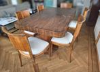 Art deco eettafel en 6 stoelen, Ophalen
