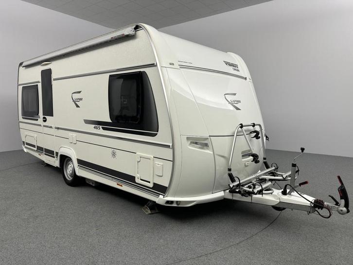 Fendt Saphir 465 SFB Mover Voortent INCL. STALLING, Caravans en Kamperen, Caravans, tot en met 4, Rondzit, Fendt, Lengtebed, 4 tot 5 meter