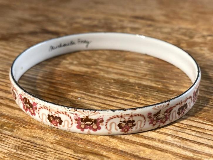 Michaela Frey Vintage Emaille Armband Bloemen 7 cm, Handtassen en Accessoires, Armbanden, Zo goed als nieuw, Overige materialen