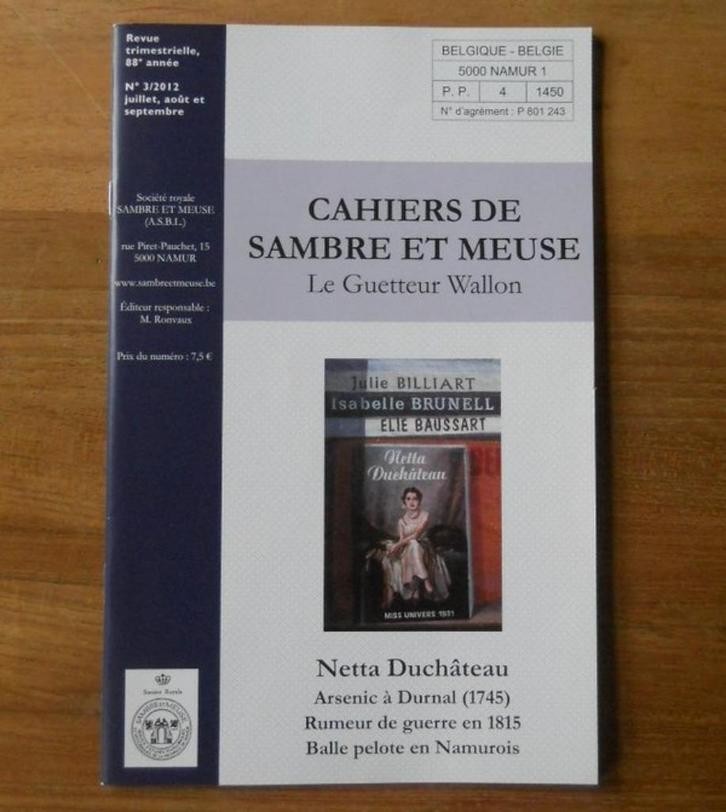 Cahiers de Sambre et Meuse N 3 - 2012 - Durnal balle pelote, Boeken, Geschiedenis | Nationaal, Gelezen, Ophalen of Verzenden