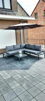 Loungeset met parasol – zo goed als nieuw, Ophalen, Zo goed als nieuw, Loungeset