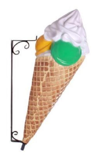 Hangend ijsje 130 cm - soft en schepijsje 4 bolletjes ijs beschikbaar voor biedingen