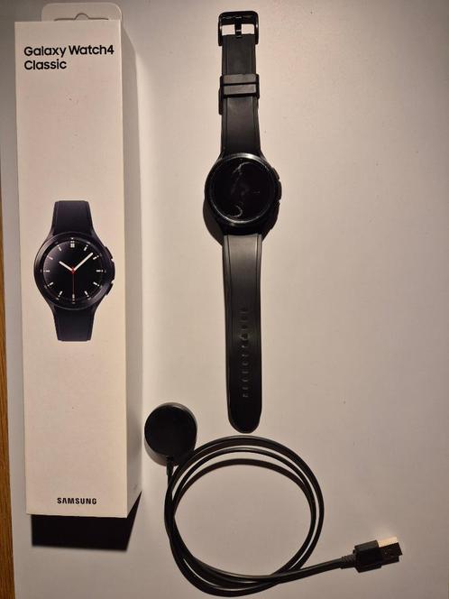 Samsung Galaxy Watch4 Classic (46mm) zwart, Handtassen en Accessoires, Smartwatches, Zo goed als nieuw, Android, Zwart, Afstand