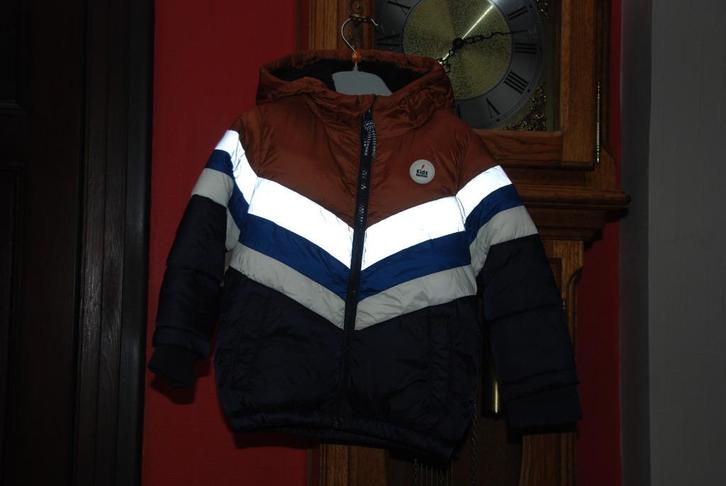 Babyjas Donsjack Parka marineblauw/bruin „jbc” T98 Zeer goed, Kinderen en Baby's, Kinderkleding | Maat 98, Zo goed als nieuw, Jongen