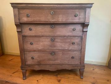19e eeuwse Oud Hollandse Ladenklast Commode Eikenhout beschikbaar voor biedingen