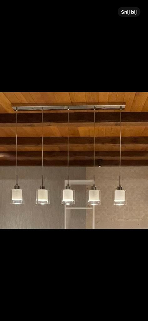 Hanglamp met vijf hangers, Huis en Inrichting, Lampen | Hanglampen, Zo goed als nieuw, Ophalen