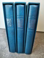 3 blauwe Lindner albums met etui, Ophalen of Verzenden, Verzamelalbum