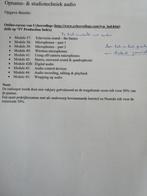 cursus cybercollege com opname- & studiotechniek audio, Boeken, Studieboeken en Cursussen, Ophalen of Verzenden, Zo goed als nieuw