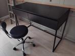 bureau + bureaustoel alles in zwart, Huis en Inrichting, Ophalen, Gebruikt, Zwart, Bureaustoel