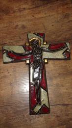 GROOT KERAMIEK KRUISBEELD, Antiek en Kunst, Antiek | Religieuze voorwerpen, Ophalen of Verzenden
