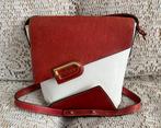 DELVAUX rode en witte leren schoudertas, Handtassen en Accessoires, Tassen | Damestassen, Ophalen of Verzenden, Zo goed als nieuw
