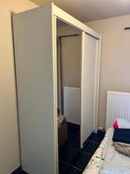 Grote witte kleerkasten met spiegel en schuifdeuren - gratis, Huis en Inrichting, Kasten | Kleerkasten, Ophalen, Gebruikt, 200 cm of meer