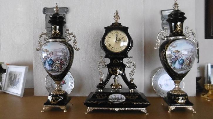 schouwgarnituur limoges, Antiek en Kunst, Antiek | Klokken, Ophalen