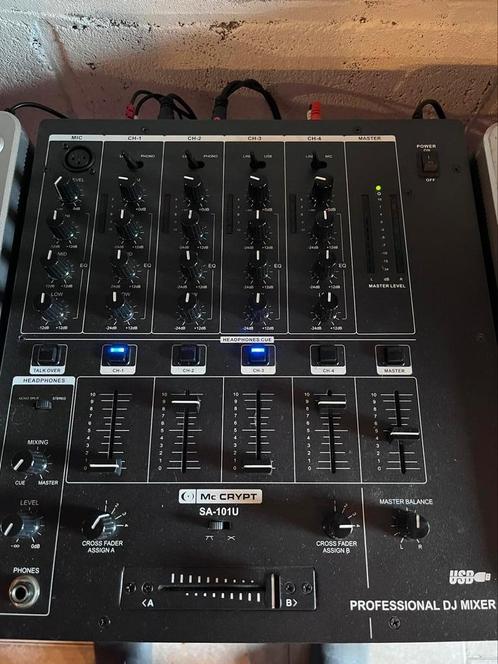 4 kanaals mengpaneel/ mixer incl. USB MC Crypt SA101u, Muziek en Instrumenten, Mengpanelen, Gebruikt, Minder dan 5 kanalen, Microfooningang