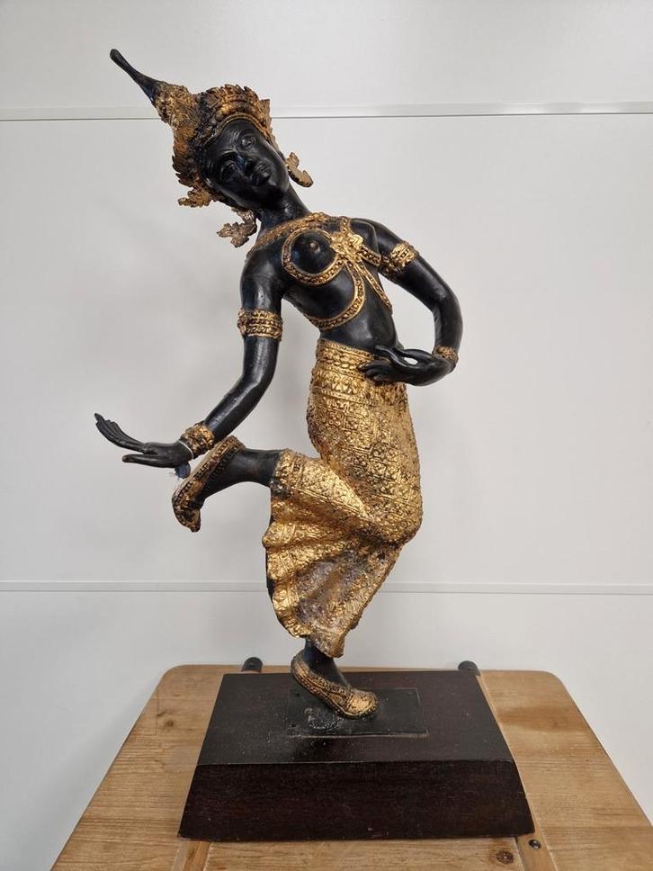 Bronzen Thaise danseres, Antiek en Kunst, Antiek | Brons en Koper, Koper, Ophalen of Verzenden
