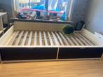 1 persoonsbed wit met zwarte schuiven ikea, 90 cm, Une personne, Enlèvement, Utilisé