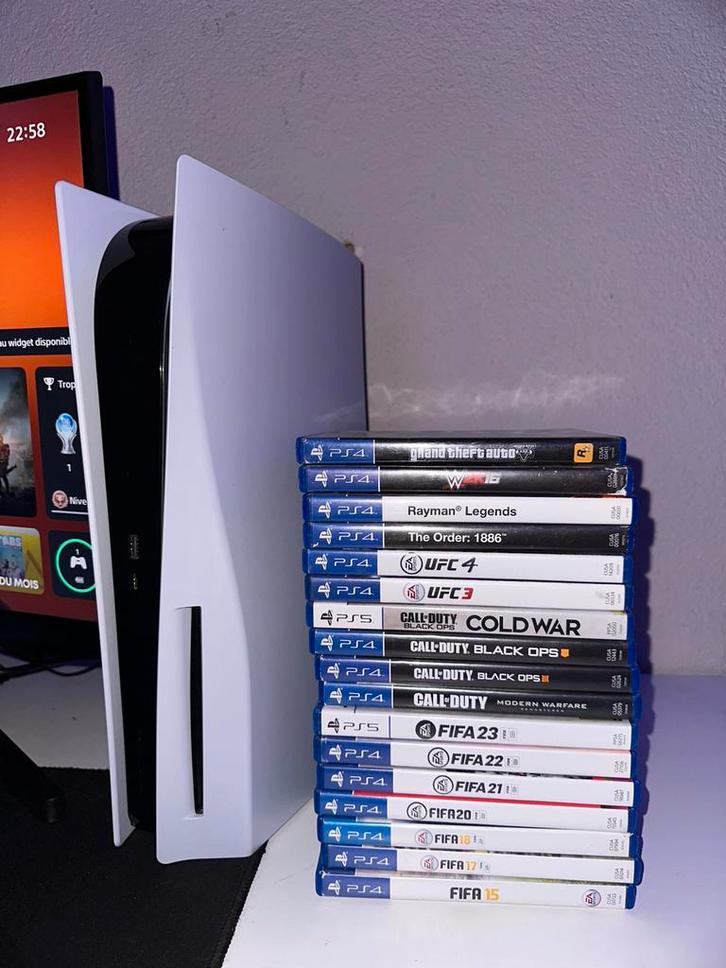 PlayStation 5 Disc edition Bundel - 2 controllers 17 games, Games en Spelcomputers, Spelcomputers | Sony PlayStation 5, Zo goed als nieuw