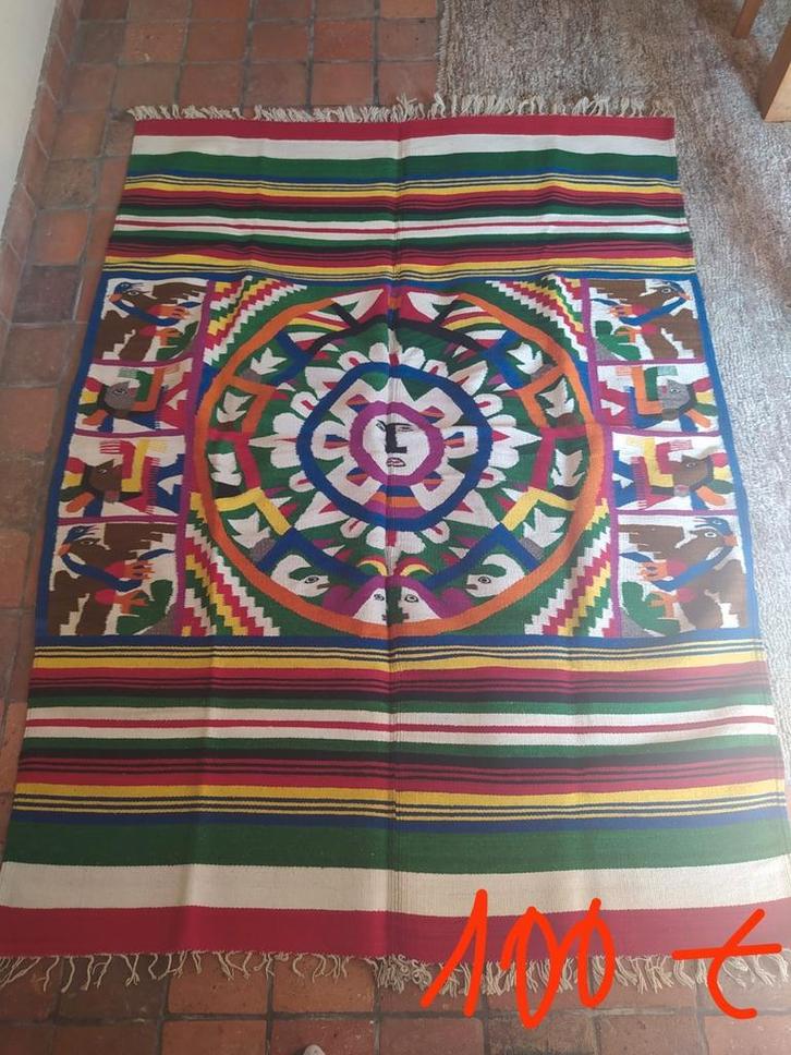 Authentiek Mexicaans tapijt (130cm x 180cm), Huis en Inrichting, Stoffering | Tapijten en Vloerkleden, Nieuw, Ophalen of Verzenden