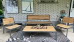 Tuinset met 2 stoelen en bank op metaal frame, Tuin en Terras, Ophalen, 5 zitplaatsen, Tuinset, Hout