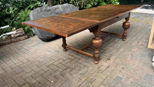 Antieke massief eiken uitschuifbare eettafel, Antiek en Kunst, Antiek | Meubels | Tafels, Ophalen