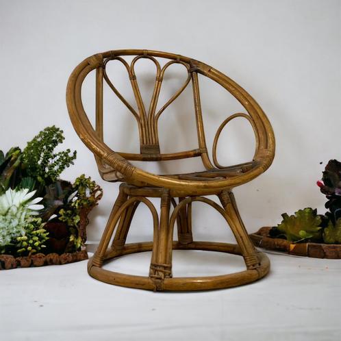 vintage bamboo rotan eenzit / clubzetel / fauteuil / stoel, Antiek en Kunst, Antiek | Meubels | Stoelen en Sofa's, Ophalen of Verzenden