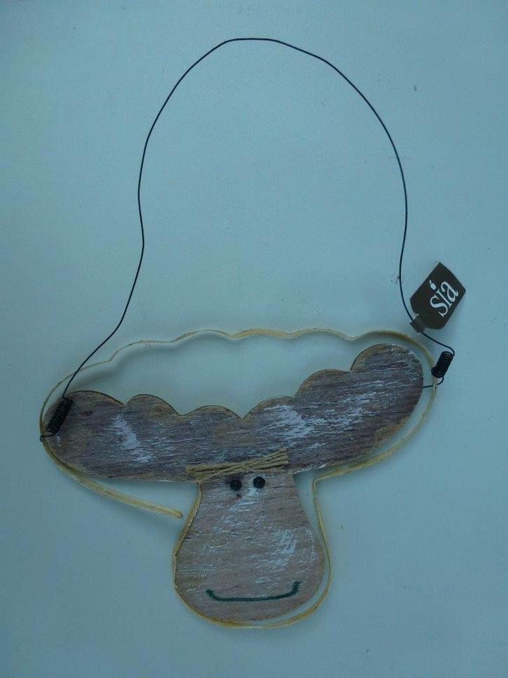 kerstversiering SIA kerstmis eland hout en karton, Diversen, Kerst, Nieuw, Ophalen of Verzenden