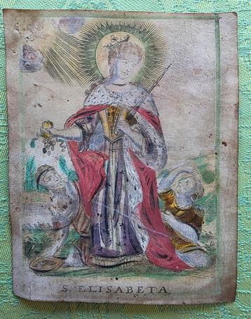 Devotieprent S. Elisabeta 1762 beschikbaar voor biedingen