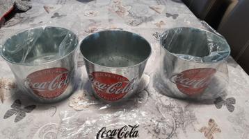 COCA COLA emmer of bloempot metaal elektrisch verzinkt NIEUW beschikbaar voor biedingen