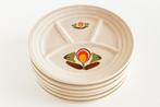 6 vintage / retro fondue, bbq of hapjes borden St Amand, Ophalen, Gebruikt, Bord(en), Overige stijlen