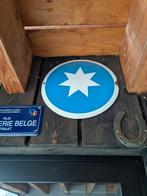 Emaille - Bockor blauw rond, Verzamelen, Biermerken, Ophalen of Verzenden