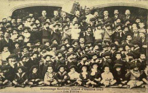 Postkaart 1913 muziekklas Oullins, Verzamelen, Postkaarten | Buitenland, Gelopen, Frankrijk, Voor 1920, Ophalen of Verzenden