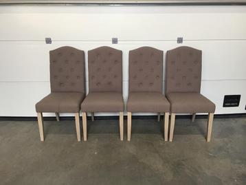 (104) Set van 4 duurdere stoelen in stof, Huis en Inrichting, Stoelen, Ophalen, Zo goed als nieuw, Stof