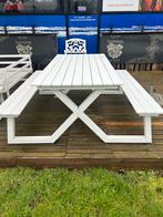 Mooi picknick tafel in alu wit, Tuin en Terras, Ophalen, Zo goed als nieuw