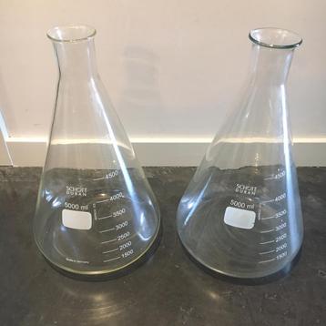 Erlenmeyers - 5000 ml Schott Duran beschikbaar voor biedingen
