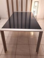 table de salle à manger en verre et aluminium, 150 à 200 cm, Cinq personnes ou plus, Verre, Enlèvement